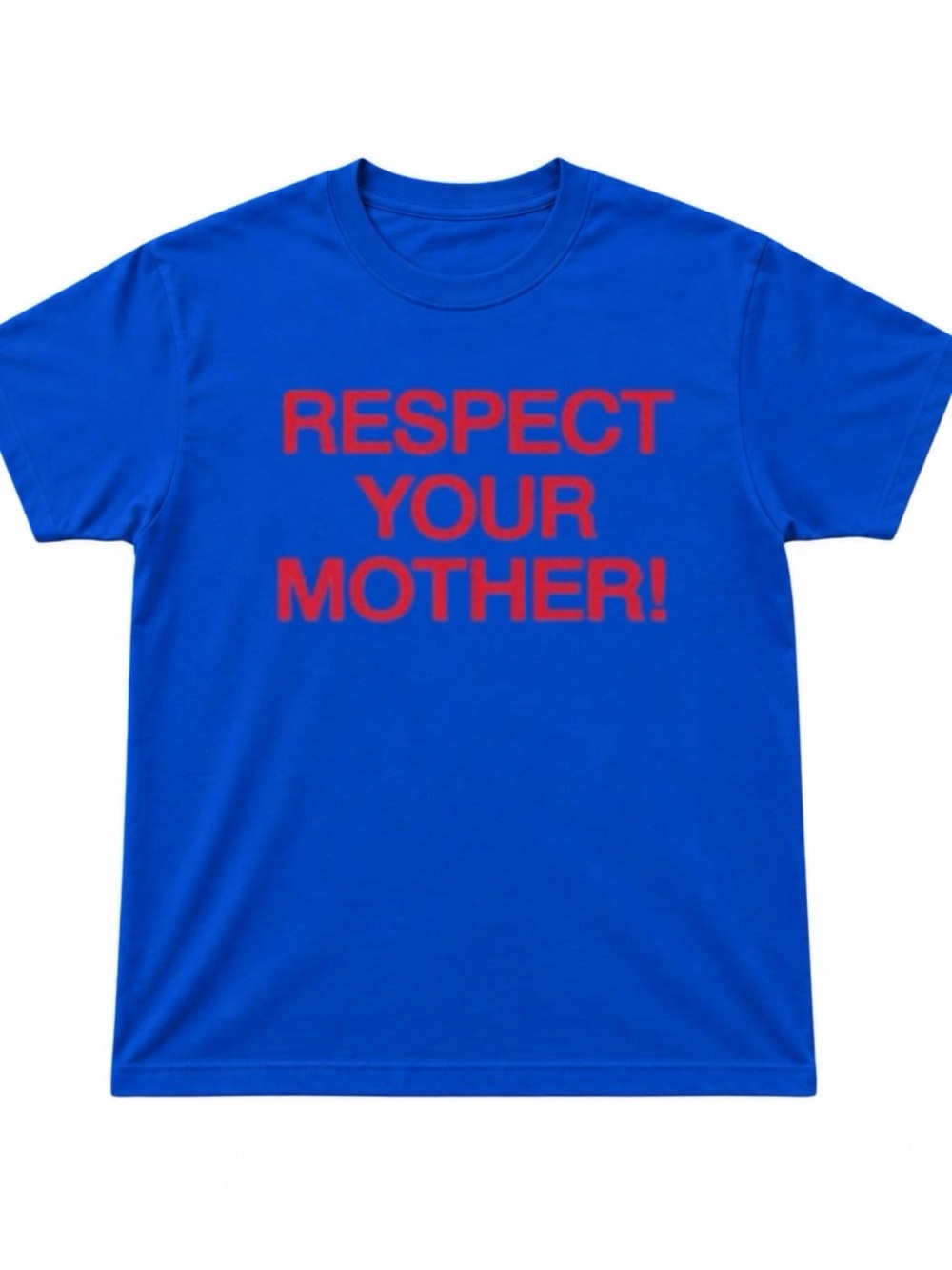 Royal Blue Short Sleeve Tee with Red RESPECT YOUR MOTHER